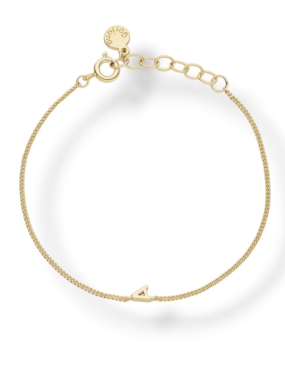 Gorjana Wilder Mini Alphabet Bracelet Letter A 18K Gold Plated Dainty Adjustable